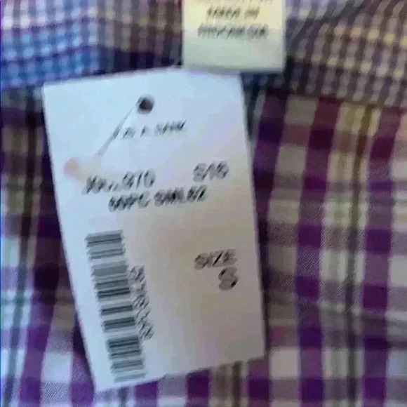 NWT Joseph Abboud button down purple grey check - Picture 2 of 6